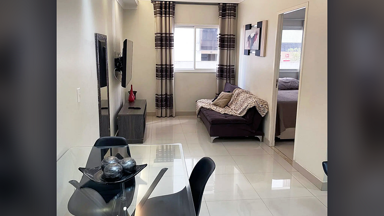 Estúdio de Luxo: Piscina, Sauna, Squash e Cinema