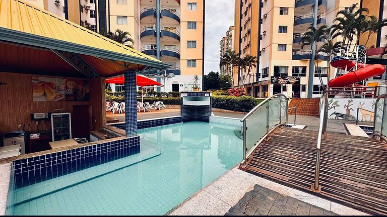 Caldas Novas: Apto Resort c/ 7 Piscinas 7 Pessoas