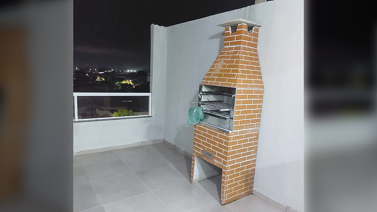 Praia Grande ES :Vista Mar Jacuzzi e Churrasqueira