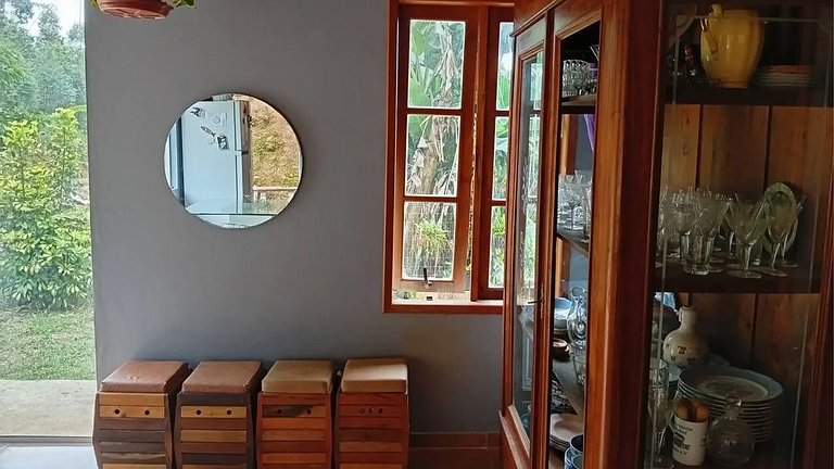 Cabana com Vista Montanha e Rio Capivari