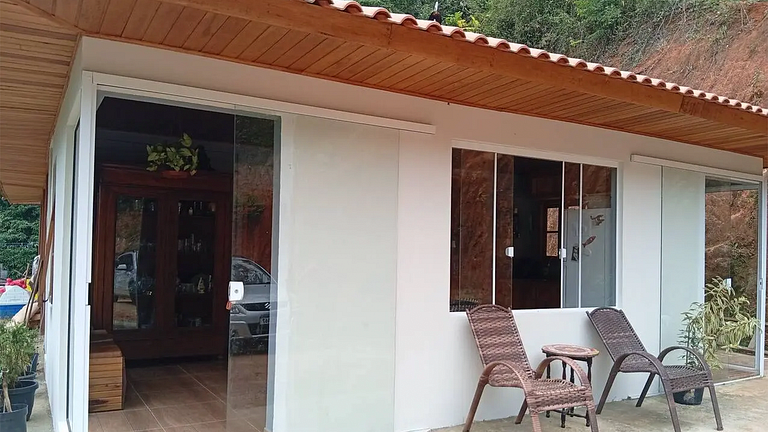 Cabana com Vista Montanha e Rio Capivari