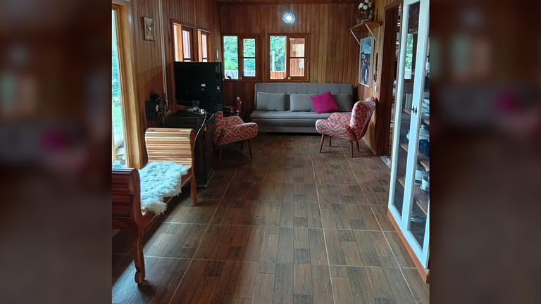 Cabana com Vista Montanha e Rio Capivari