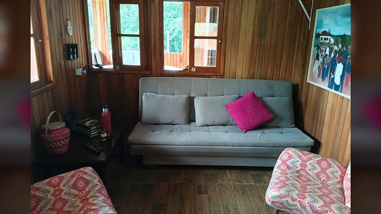 Cabana com Vista Montanha e Rio Capivari