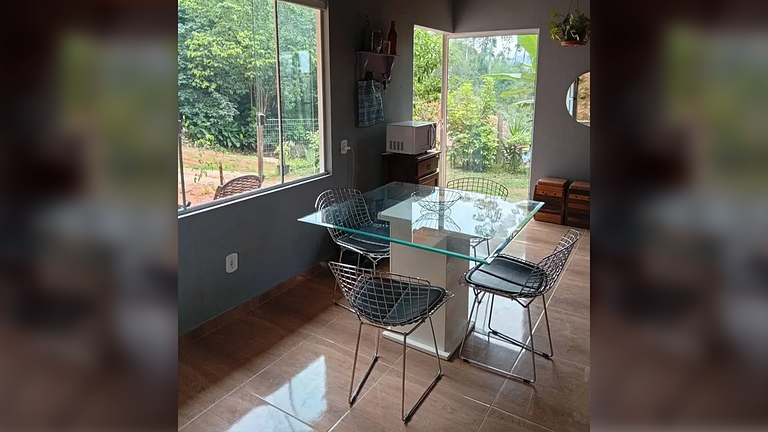 Cabana com Vista Montanha e Rio Capivari